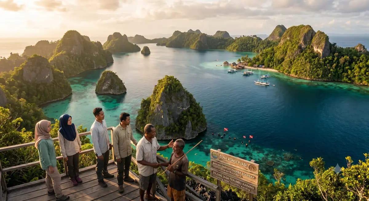Perairan jernih dan gugusan pulau karst di Raja Ampat