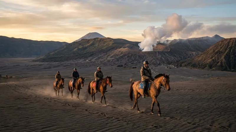 Lautan pasir Bromo dalam perjalanan lintas Jawa