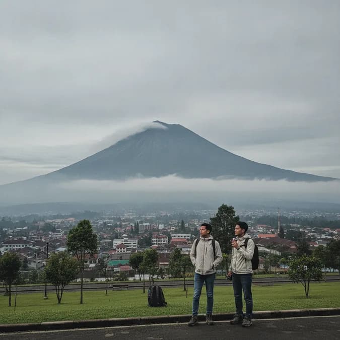 Suasana cuaca sejuk untuk aktivitas wisata Salatiga pada pagi hari