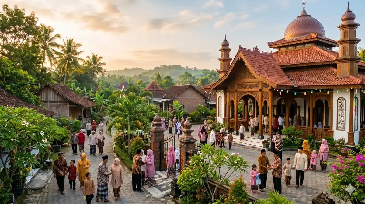 Masjid tradisional di desa untuk wisata religi dan silaturahmi saat Lebaran