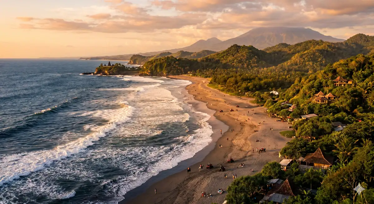 Pemandangan pantai selatan Jogja yang bisa dijangkau dari homestay strategis