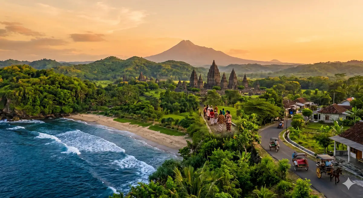 Pantai selatan Gunungkidul yang jernih