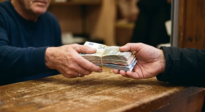 Loket money changer resmi dengan papan kurs jual beli berbagai mata uang