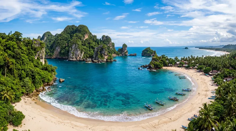 Green Canyon Pangandaran dengan air hijau emerald di antara tebing hutan