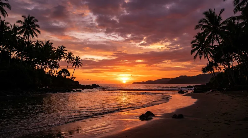 Sunset spektakuler di Pantai Sawarna Srikandi Banten