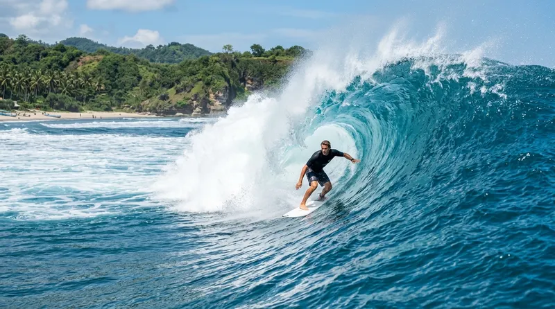 Aktivitas surfing di kawasan wisata Sawarna Srikandi Banten