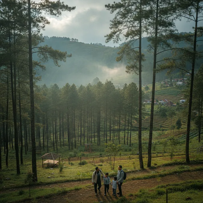 Pemandangan dataran tinggi Kopeng dan lereng Merbabu dekat wisata Salatiga